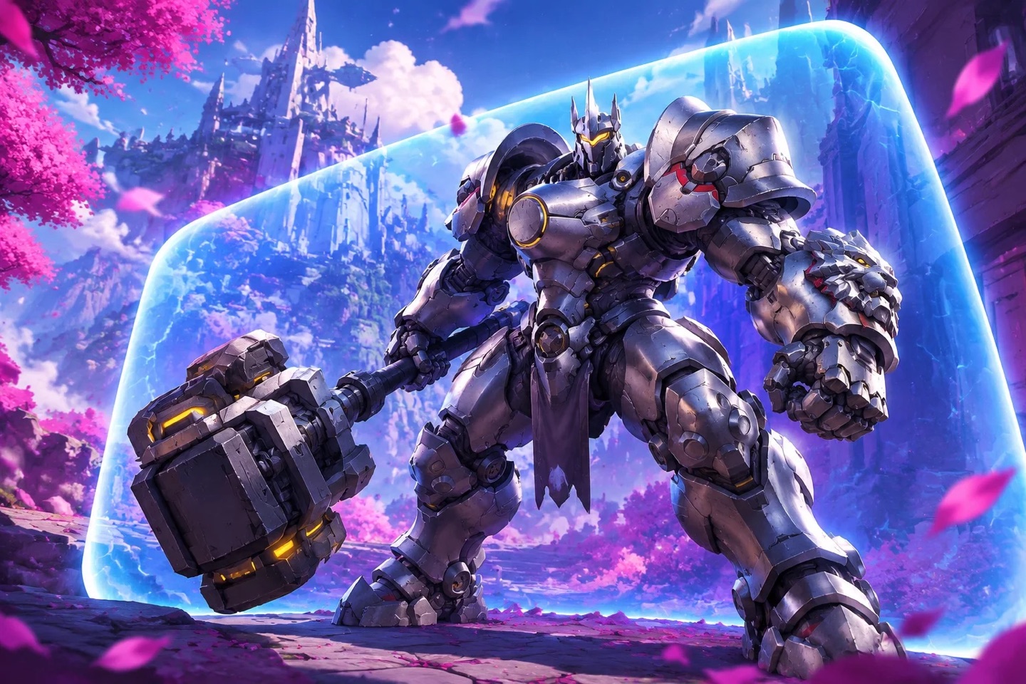 Original fan artwork of Reinhardt and his barrier